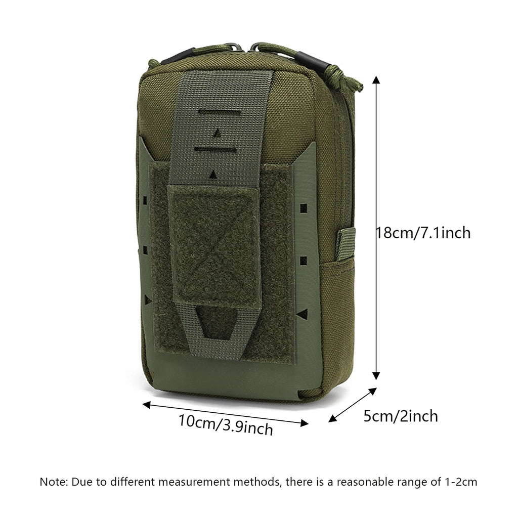 Double zipper quick opening design, metal snap fastener fixation, can be mounted on hunting vests, waistband storage bags